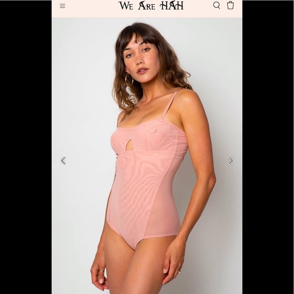 WE ARE HAH NWOT Rose Mesh Bodysuit SZ M - Picture 1 of 5